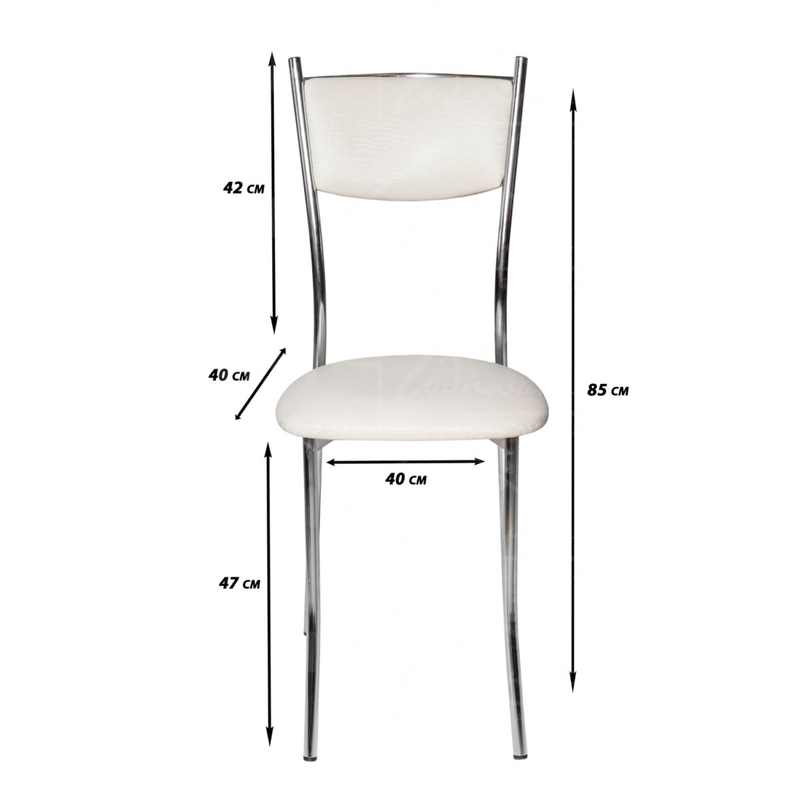 стулья на хромированном металлокаркасе хлоя м размеры